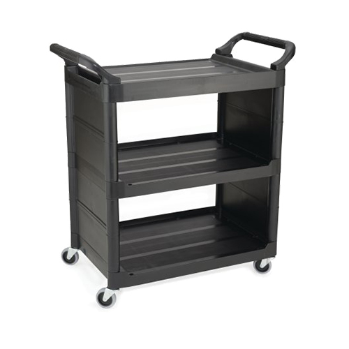 Carucior pentru servire Utility inchis pe 2 laterale 68 kg, negru - Rubbermmaid