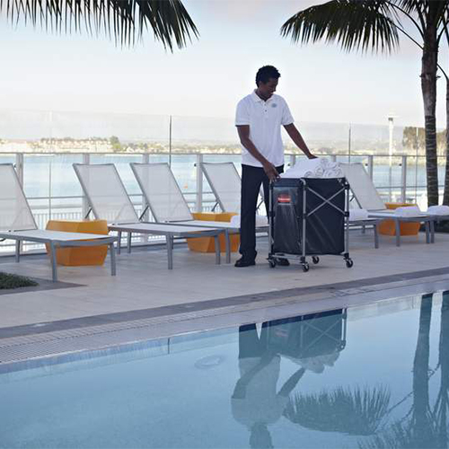 Carucior X-Cart pliabil pentru rufe 150 L, gri - Rubbermaid 