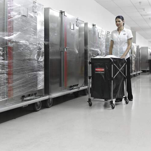 Carucior X-Cart pliabil pentru rufe 150 L, gri - Rubbermaid 