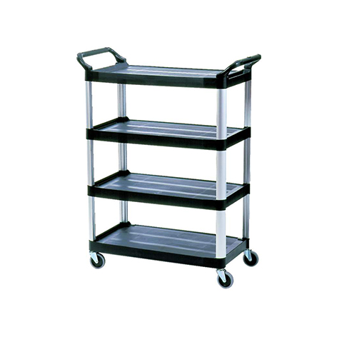Carucior X-Tra pentru servire cu 4 rafturi 135 kg, negru - Rubbermaid 
