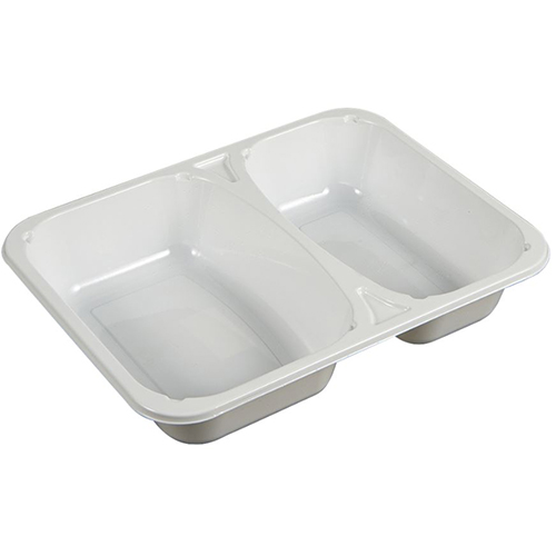 Caserola meniu termosudabila, 2 compartimente, 450-660 ml, alba- Abena