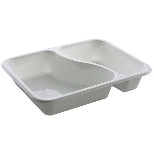 Caserola meniu termosudabila, 2 compartimente, 430-685 ml, alb - Abena