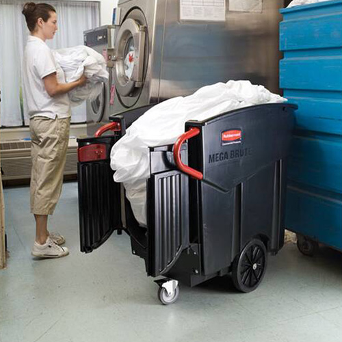 Colector deseuri mobil Mega Brute 450 L, negru - Rubbermaid 