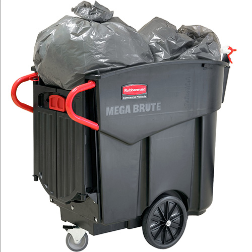 Colector deseuri mobil Mega Brute 450 L, negru - Rubbermaid 