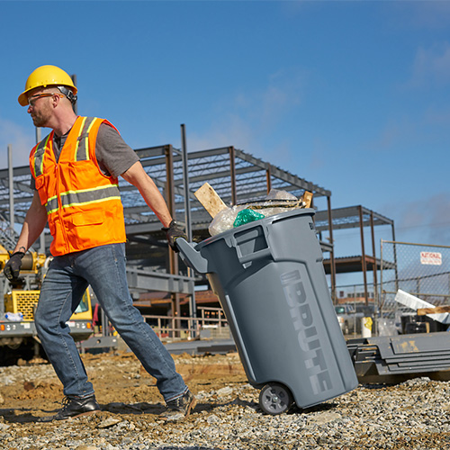 Container Brute cu roti de transport 166.5 L, gri - Rubbermaid 