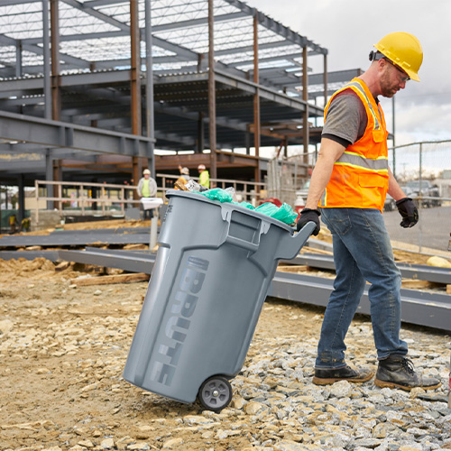 Container Brute cu roti de transport 166.5 L, gri - Rubbermaid 