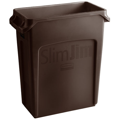 Container Slim Jim cu canale de ventilare 60 L, crem - Rubbermaid maro 