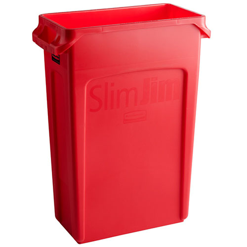 Container Slim Jim cu canale de ventilare 87 L, galben - Rubbermaid rosu 