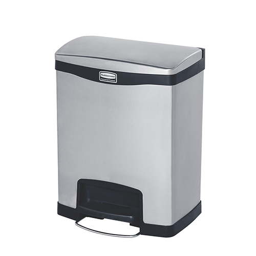 Container Slim Jim Step-On/Front Step 30 L (2x15 L), inox/negru - Rubbermaid