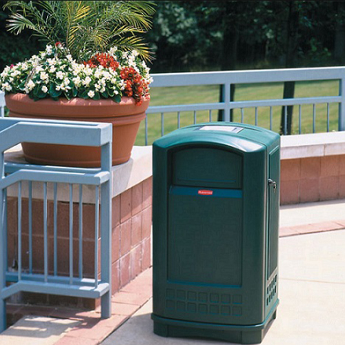 Container Landmark Series JR. cu scrumiera 132.5 L, negru - Rubbermaid 