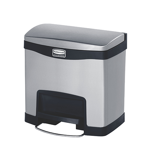 Container Slim Jim Step-On/Front Step 15 L, inox/negru - Rubbermaid