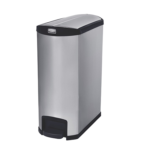 Container Slim Jim Step-On/End Step 90 L, inox/negru - Rubbermaid