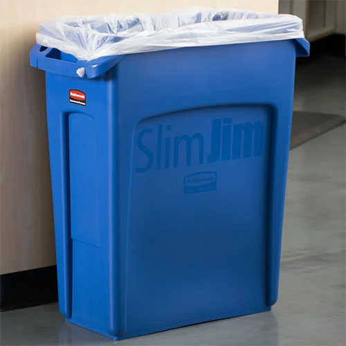 Container Slim Jim cu canale de ventilare 60 L, crem - Rubbermaid, albastru