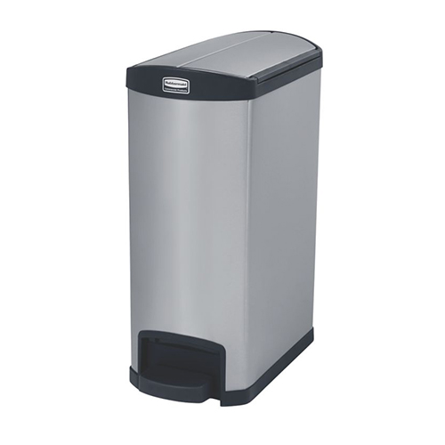 Container Slim Jim Step-On/End Step 50 L, inox/negru - Rubbermaid