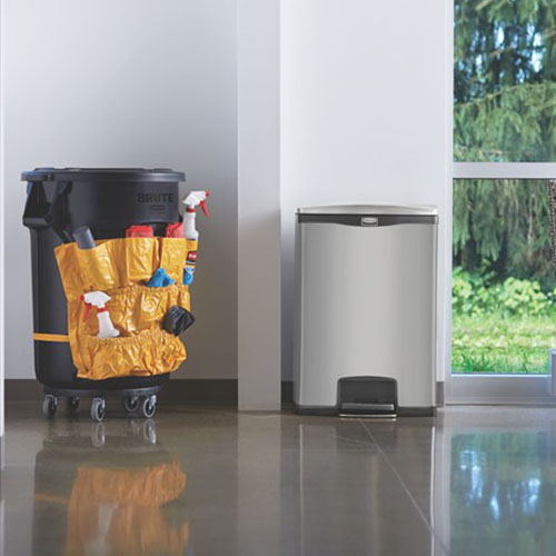 Container Slim Jim Step-On/Front Step 90 L (2x45 L), inox/negru - Rubbermaid 