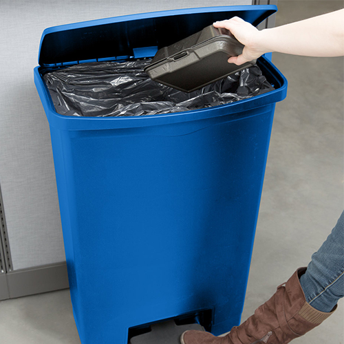 Container Slim Jim cu pedala in fata 90 L, albastru - Rubbermaid 