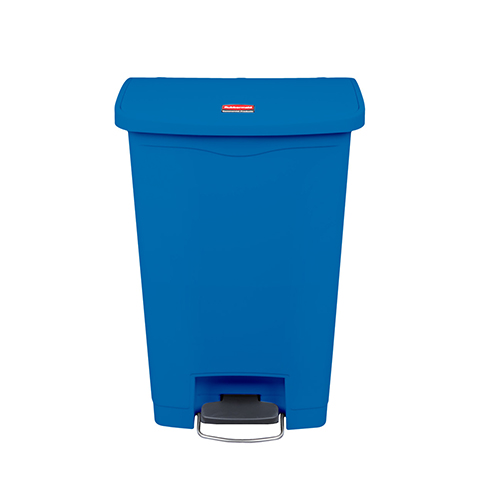Container Slim Jim cu pedala in fata 50 L, albastru - Rubbermaid