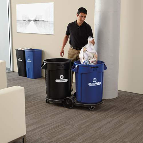 Container Untouchable reciclare deseuri 87 L, albastru - Rubbermaid 