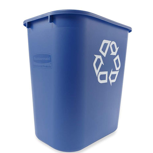 Cos gunoi reciclare deseuri rectangular 26.6 L, albastru - Rubbermaid