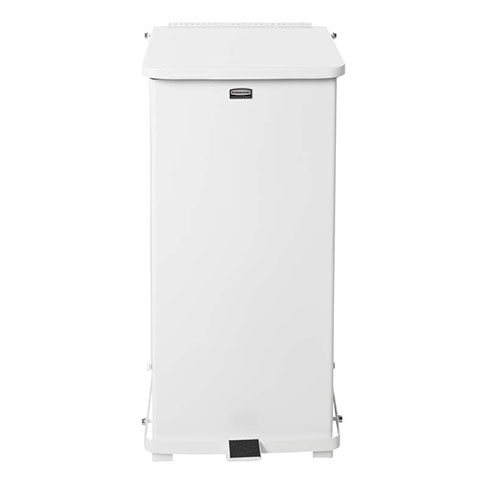 Cos gunoi galvanizat cu pedala 45 L, alb - Rubbermaid
