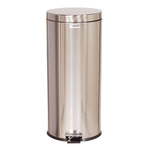 Cos gunoi galvanizat cu pedala 30.3 L, inox - Rubbermaid