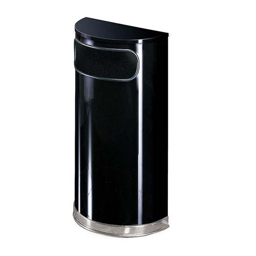 Cos de gunoi Half Round 45 L, inox/negru - Rubbermaid