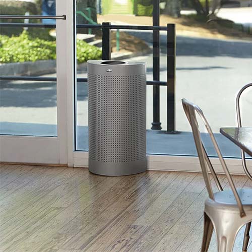 Cos de gunoi Half Round 45 L, inox/gri - Rubbermaid 