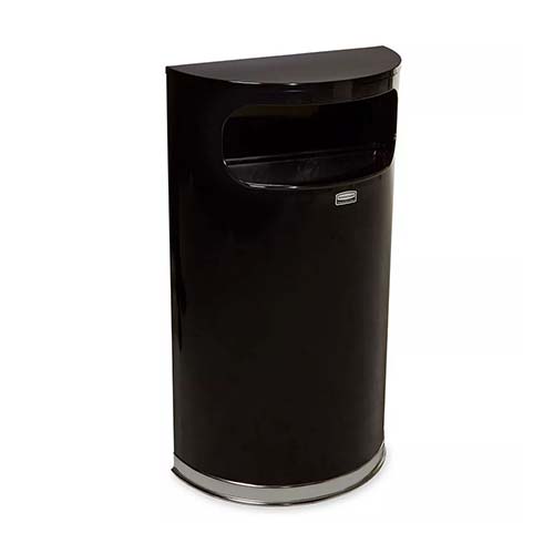 Cos de gunoi Half Round 45 L, inox/negru - Rubbermaid 