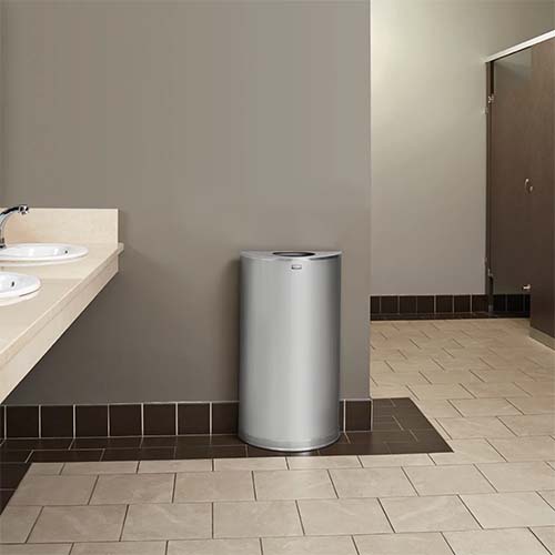 Cos de gunoi Half Round 45 L, inox/negru - Rubbermaid 