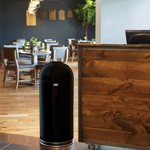Cos de gunoi Round Top 45 L, negru lucios - Rubbermaid 