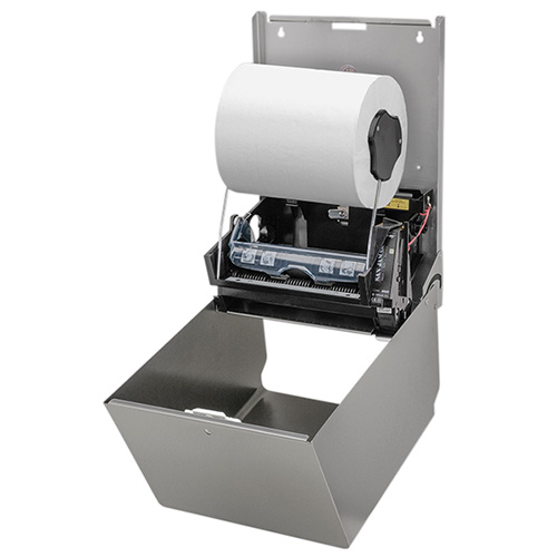 Dispenser SanTRAL HAU 1 E AFP prosoape maini rola autocut, cu senzor, inox gri - OpHardt 