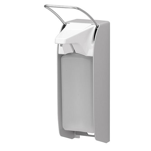 Dispenser sapun lichid / dezinfectant Ingo-Man cu levier, 1000 ml, aluminiu - OpHardt