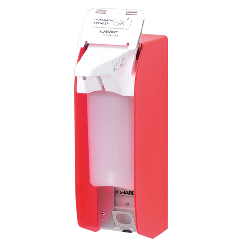 Dispenser sapun lichid / dezinfectant Touchless Hi-Vis cu senzor, 500 ml, aluminiu - OpHardt rosu 