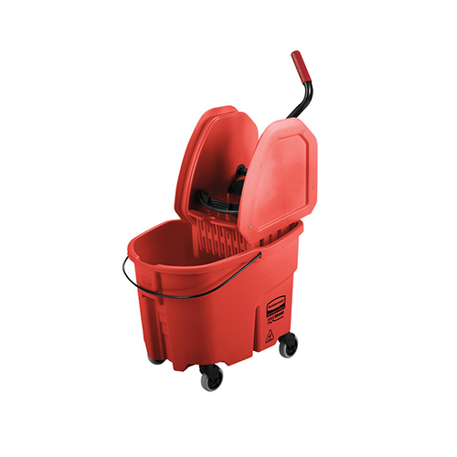 Galeata WaveBrake Combo cu storcator in partea de jos 33 L, galbena - Rubbermaid rosu 