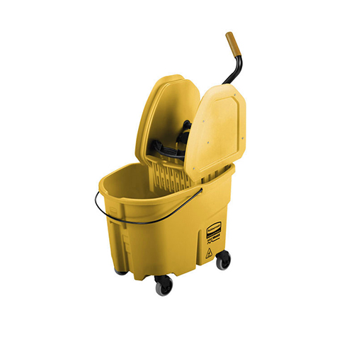 Galeata WaveBrake Combo cu storcator in partea de jos 33 L, galbena - Rubbermaid