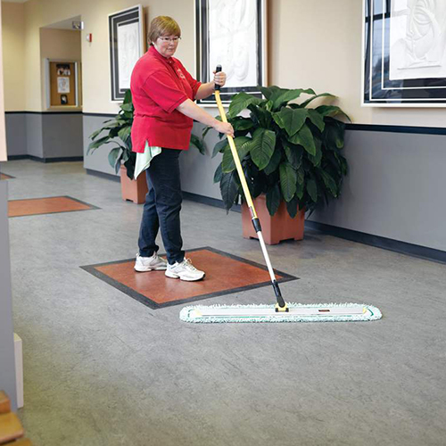 Mop Hygen microfibra praf 120 cm, verde - Rubbermaid 