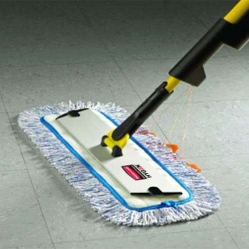 Mop plat Hygen microfibra cu franjuri/umed 40 cm, albastru - Rubbermaid 