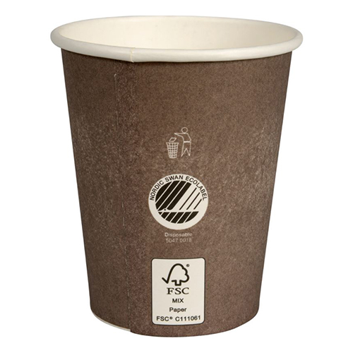 Pahare biodegradabile din carton pentru cafea Abena Gastro The Swan 9.1cm, Ø8cm, 24 cl 8 Oz - Abena 