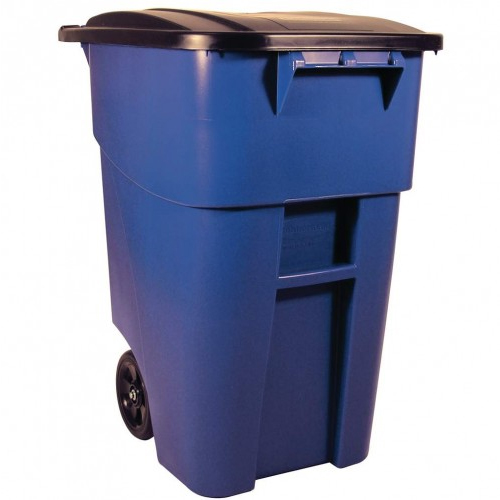 Pubela Brute mobila cu capac 189.3 L gri - Rubbermaid albastru 