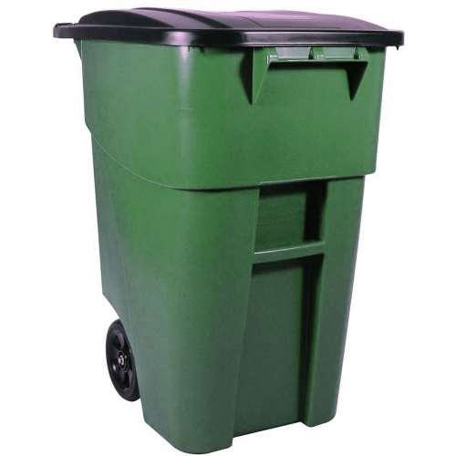 Pubela Brute mobila cu capac 189.3 L gri - Rubbermaid verde 