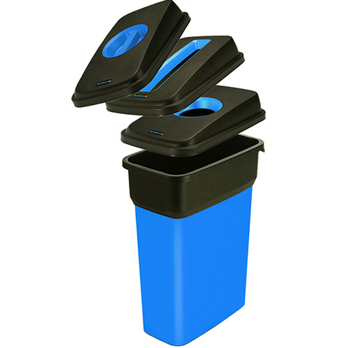 Container mediu colectare selectiva deseuri Selecto Premium 55L, Rothopro, albastru