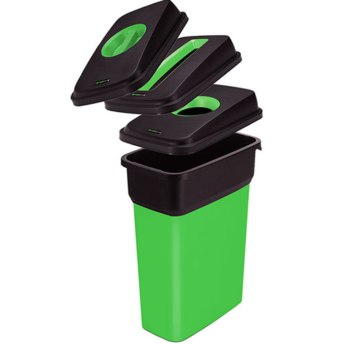 Container mediu colectare selectiva deseuri Selecto Premium 55L, Rothopro, verde