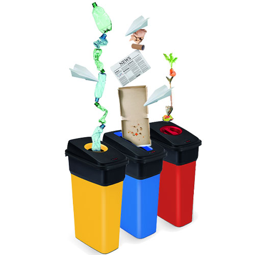 Container mediu colectare selectiva deseuri Selecto Premium 55L, Rothopro, verde