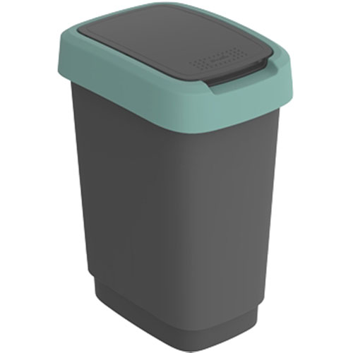 Cos gunoi cu capac batant Twist 10L, antracit - Rothopro verde inchis 