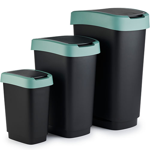 Cos gunoi cu capac batant Twist 25L, antracit - Rothopro gri