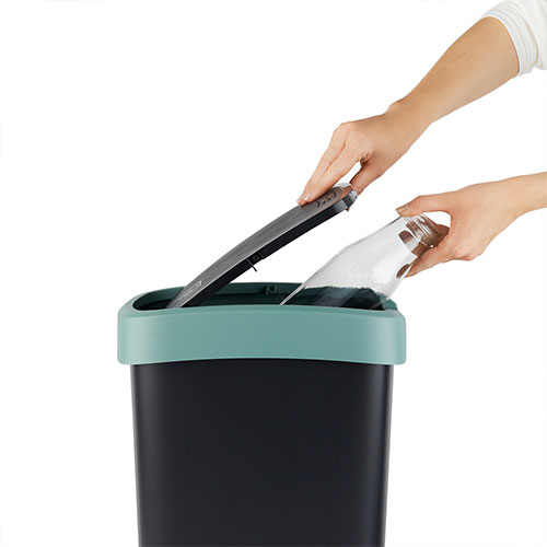 Cos gunoi cu capac batant Twist 25L, antracit - Rothopro gri