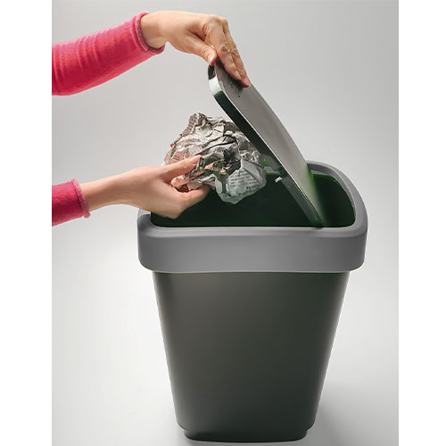 Cos gunoi cu capac batant Twist 50L, antracit - Rothopro gri