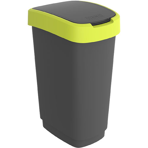 Cos gunoi cu capac batant Twist 50L, antracit - Rothopro galben 