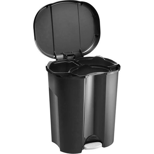 Cos gunoi cu pedala Trio 40L, negru - Rothopro 