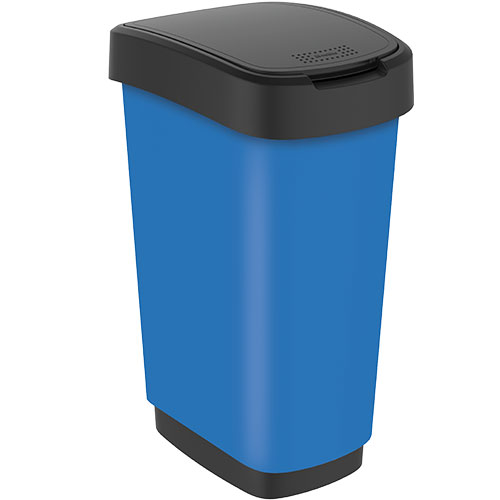 Cos gunoi mare cu capac batant Twist Premium 50L, galben - Rothopro albastru 